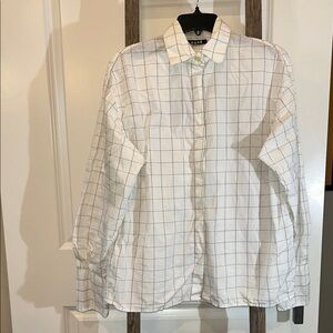 KORS  Vintage White and Blue Grid Men's Shirt M